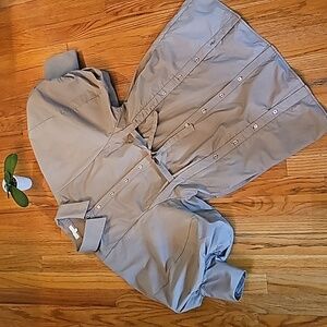 Ces Femme 3/4 length puffer sleeve..trench-jacket-dress size M brown kha…